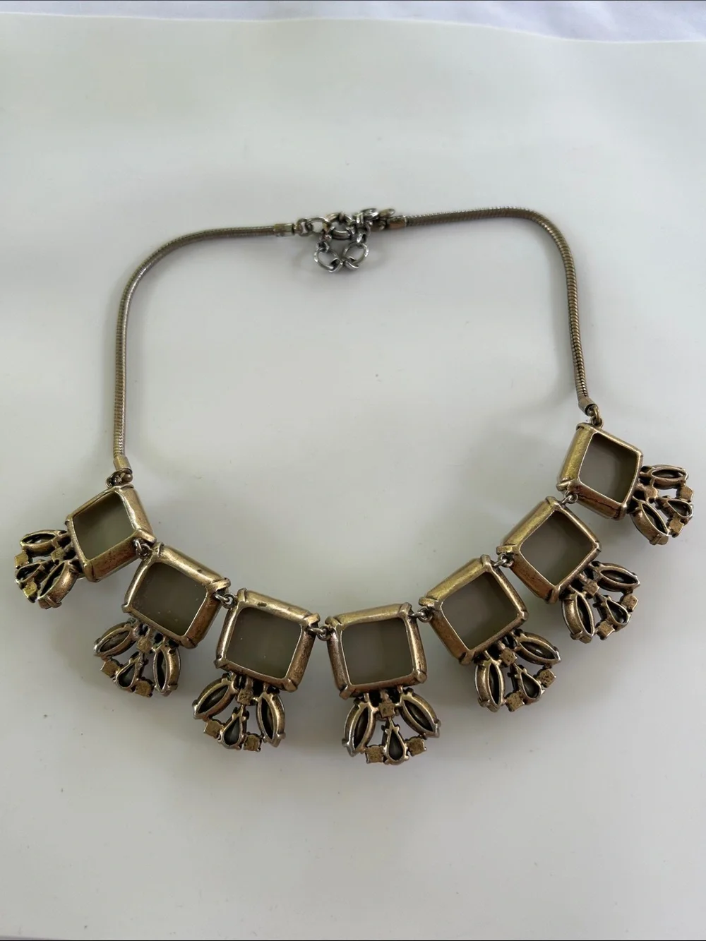 J. Crew Enamel & Rhinestone Cluster Statement Necklace